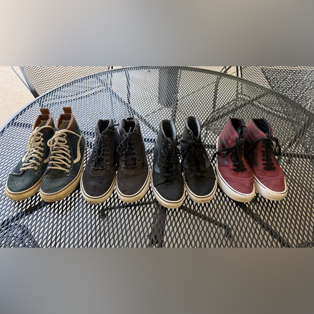 Men’s Vans skate shoes. Size 9.5. All in good shape. $25/pair.
